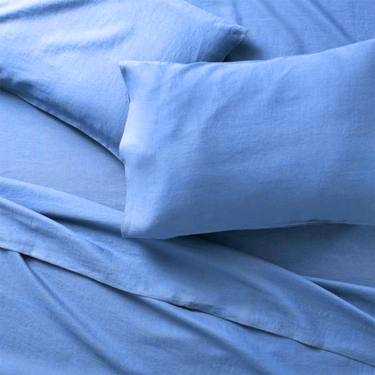 Denim Blue Cotton Bedsheet